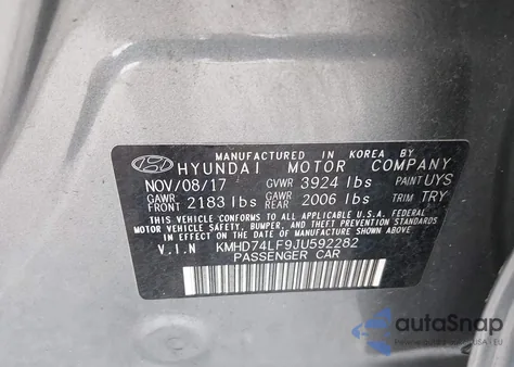 2018 Hyundai Elantra Se z USA, uszkodzony, nr VIN KMHD74LF9JU592282